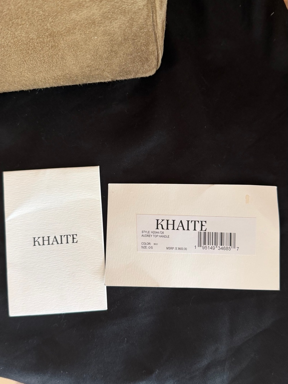 KHAITE AUDREY TOP HANDLE BAG in Mud Suede NEW - Picture 3 of 16